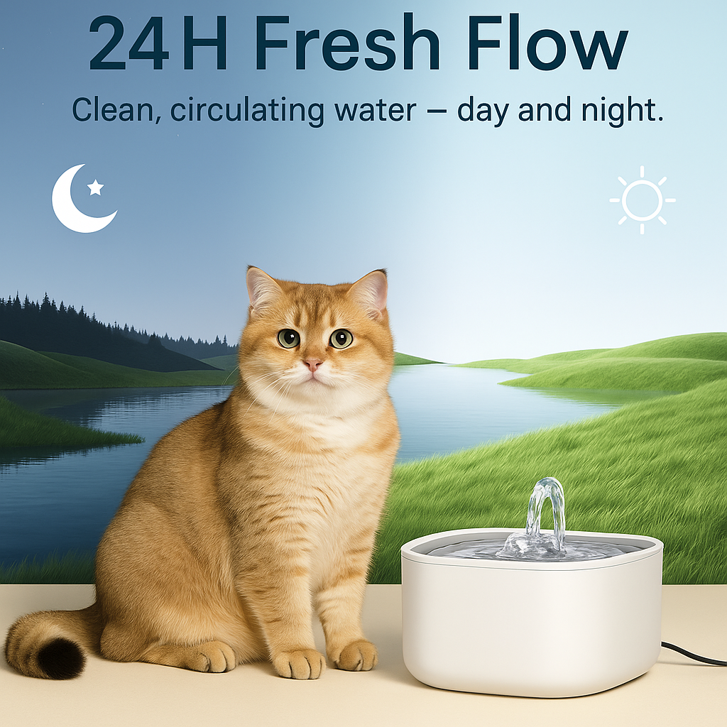 Nualey 3L Cat Water Fountain – Quiet, Filtered, Fresh Water Anytime